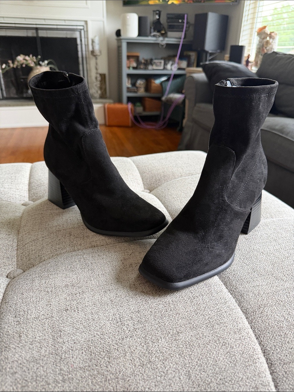 Marc Fisher Rodana Boots Square Toe Block Heel Sz 7